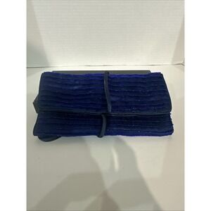 Vintage St John Blue Beaded Trifold Travel Jewelry Organizer.